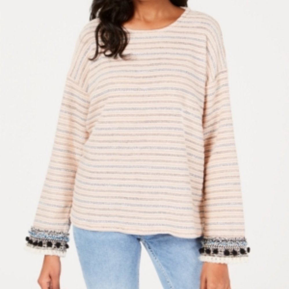 Pink gabby strip sweater